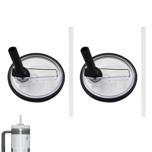 Ersatzdeckel für 40oz Becher - Wiederverwendbarer Auslaufsichere und Staubdichte Tumbler Abdeckungen Becher mit Strohhalm Deckel Ersatzdeckel für 40oz Cup Zubehör (Schwarz) von Mingchengheng