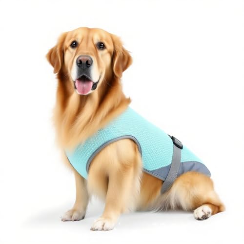Kühlgeschirr Für Hunde,Sommer Kühlweste Hundekleidung Mit UV Schutz - UV-Schutz Verstellbares Outfit Für Kleine Mittel Welpen Wanderung Outdoor Reisen Camping von Mingchengheng
