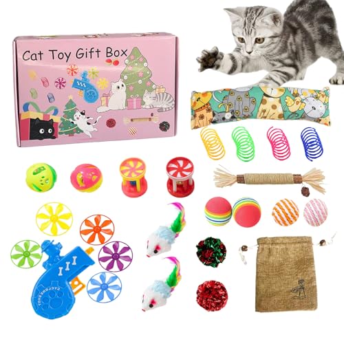 Mingchengheng Interaktives Katzenspielzeug,Interaktiver Hüpfball Mit Weihnachtsmotiv Für Katzenwelpen | Robustes Katzenspielzeug Set Zur Bewegung Für Kleine Mittelgroße Und Große Katzen Mingchengheng Interaktives Katzenspielzeug,Interaktiver Hüpfball Mit Weihnachtsmotiv Für Katzenwelpen | Robustes Katzenspielzeug Set Zur Bewegung Für Kleine Mittelgroße Und Große Katzen von Mingchengheng