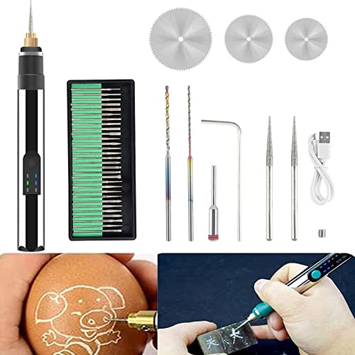 Mingchengheng USB Elektrische Gravierstift - Multifunktionaler Gravierwerkzeugsatz - Graviergerät - Tragbare Drahtlose Gravurwerkzeug Ätzstift Für DIY DIY Metall Glas Keramik Schmuck Gravur von Mingchengheng