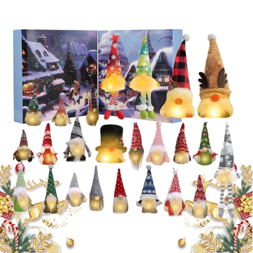 Wichtel Adventskalender 2025 | 24 Tages Gnomen Figuren Weihnachts Adventszeit Dekorative | Festliche Figuren Deko Für Erwachsene Junge Mädchen Partyzimmer Tischdekoration Kaminsims von Mingchengheng