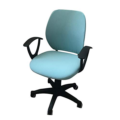 Bürostuhlhusse Stretch Computerstuhl mit Rücken- und Sitzschutz, Universal Stuhlbezug für Computer Arbeitsstuhl Bürostuhl Chefsessel Drehstuhl Schonbezug (Hellblau) von Mingfuxin