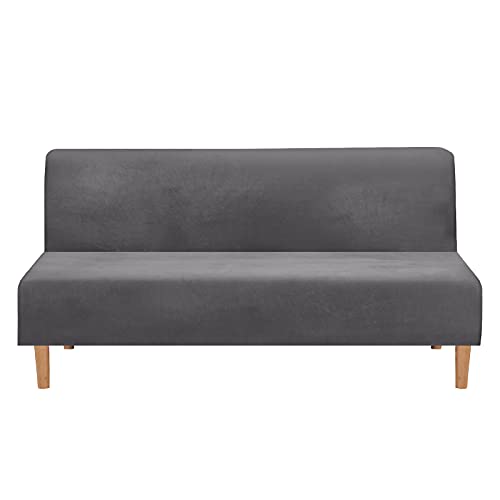 Mingfuxin Armlose Schlafsofabezüge, Stretch-Samt Futon Couchbezug Dicke weiche gemütliche Sofa Schonbezug Möbelschutz für 2-3-Sitzer armloses Klappsofa von Mingfuxin
