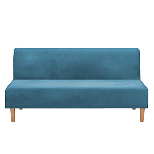 Mingfuxin Armlose Schlafsofabezüge, Stretch-Samt Futon Couchbezug Dicke weiche gemütliche Sofa Schonbezug Möbelschutz für 2-3-Sitzer armloses Klappsofa von Mingfuxin