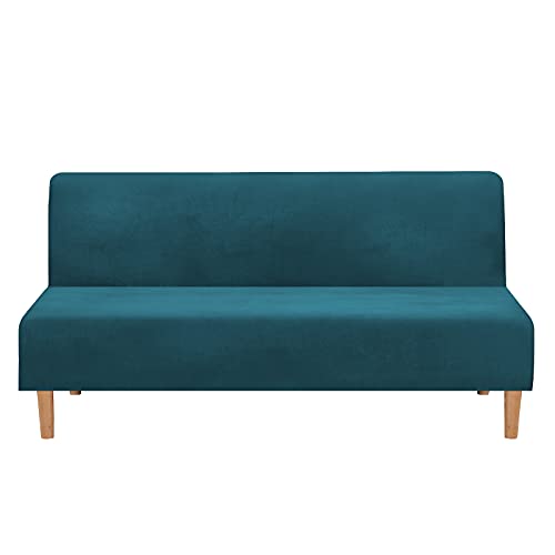 Mingfuxin Armlose Schlafsofabezüge, Stretch-Samt Futon Couchbezug Dicke weiche gemütliche Sofa Schonbezug Möbelschutz für 2-3-Sitzer armloses Klappsofa von Mingfuxin