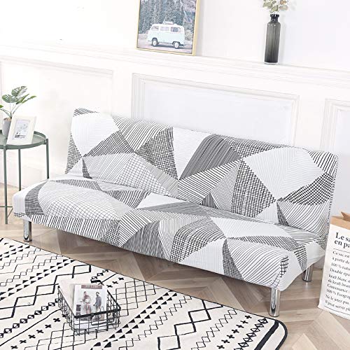 Mingfuxin Armloser Sofabezug, Stretch-Sofabezug ohne Arm, 3-Sitzer, Spandex-Futon-Schonbezug rutschfest Elastischer, vollständig zusammenklappbarer Couch-Sofaschutz für Schlafsofa ohne Armlehnen von Mingfuxin