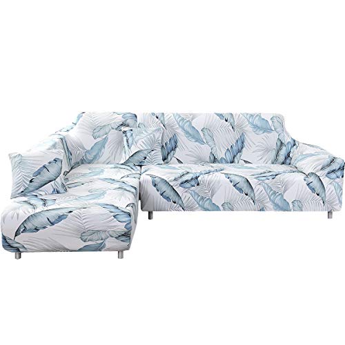 Mingfuxin Sofa-Schonbezüge, Elastische Stretch-Sofabezüge Überwürfe, Abschnitts-Sofabezüge Ecksofa Schonbezug Möbelschutz with 2 Stücke Kissenbezug für 3 Sitzer + 3 Sitzer L-förmige Sofa von Mingfuxin