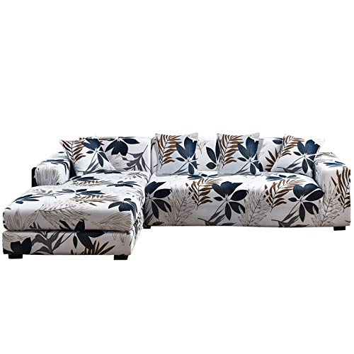 Mingfuxin Sofa-Schonbezüge, Elastische Stretch-Sofabezüge Überwürfe, Abschnitts-Sofabezüge Ecksofa Schonbezug Möbelschutz with 2 Stücke Kissenbezug für 3 Sitzer + 3 Sitzer L-förmige Sofa von Mingfuxin