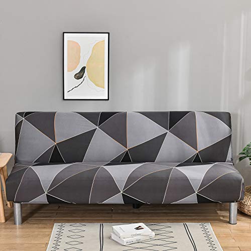 Mingfuxin Sofabezug ohne Armlehnen, Spandex-Stretch-Futon-Schonbezug, rutschfest, elastisch, faltbar, für 2–3-Sitzer, klappbares Schlafsofa ohne Armlehnen (gedruckt #3262) von Mingfuxin