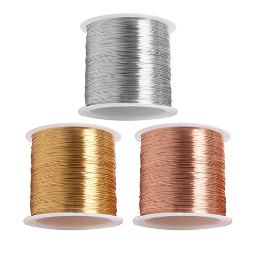 100m x 3 Spule Schmuckdraht 0.3mm,Minging Basteldraht Dünn Lichtbeständig Und Leicht Zu Schneiden Schmuckdraht Gold Silber Schmuck Draht Schmuckherstellung Bastelarbeiten Kupferdraht Basteldraht 100m x 3 Spule Schmuckdraht 0.3mm,Minging Basteldraht Dünn Lichtbeständig Und Leicht Zu Schneiden Schmuckdraht Gold Silber Schmuck Draht Schmuckherstellung Bastelarbeiten Kupferdraht Basteldraht von Minging