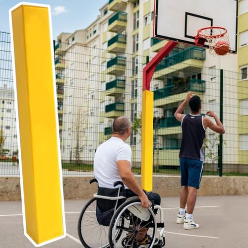 Basketballstangen Polster 152 168 178 180 183 cm Basketballkorb-Schutzhülle, Quadratische Garagenstangenpolsterung als Ersatz, Dekorative Schaumstoff-Kellerstangenhülle(H:60"/152cm,4x4in/10x10cm) von Minglez
