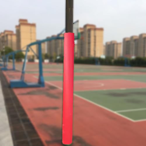 Basketballstangen Polster 183 cm Hohe Runde Stangenpolsterung für Basketballkörbe, Kellerstangenpolsterung zum Schutz von Baumstämmen, Universal-Garagenstangenabdeckung(Red,219mm/8.6inch) von Minglez