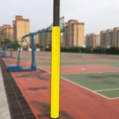 Basketballstangen Polster 183 cm Hohe Runde Stangenpolsterung für Basketballkörbe, Kellerstangenpolsterung zum Schutz von Baumstämmen, Universal-Garagenstangenabdeckung(Yellow,219mm/8.6inch) von Minglez