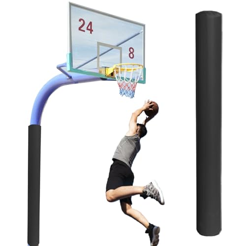 Basketballstangen Polster Basketball-Polsterung, 76 89 114 140 mm, Runde Kellerstangenabdeckung für Metallstangen, Dekoration, Schaumstoff-Garagenstangenpolsterung(Black,140mm/5.5inch) von Minglez