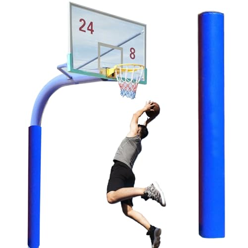 Basketballstangen Polster Basketball-Polsterung, 76 89 114 140 mm, Runde Kellerstangenabdeckung für Metallstangen, Dekoration, Schaumstoff-Garagenstangenpolsterung(Blue,89mm/3.5inch) von Minglez