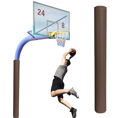 Basketballstangen Polster Basketball-Polsterung, 76 89 114 140 mm, Runde Kellerstangenabdeckung für Metallstangen, Dekoration, Schaumstoff-Garagenstangenpolsterung(Dark Brown,165mm/6.5inch) von Minglez