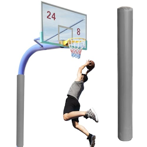 Basketballstangen Polster Basketball-Polsterung, 76 89 114 140 mm, Runde Kellerstangenabdeckung für Metallstangen, Dekoration, Schaumstoff-Garagenstangenpolsterung(Gray,140mm/5.5inch) von Minglez