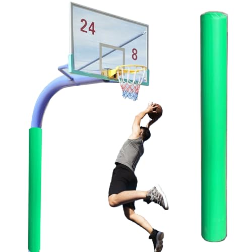 Basketballstangen Polster Basketball-Polsterung, 76 89 114 140 mm, Runde Kellerstangenabdeckung für Metallstangen, Dekoration, Schaumstoff-Garagenstangenpolsterung(Green,114mm/4.5inch) von Minglez