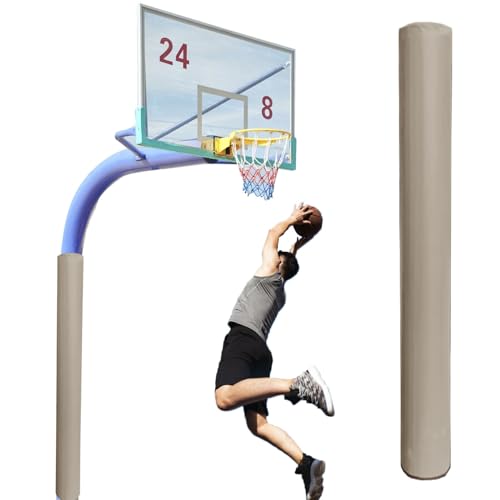 Basketballstangen Polster Basketball-Polsterung, 76 89 114 140 mm, Runde Kellerstangenabdeckung für Metallstangen, Dekoration, Schaumstoff-Garagenstangenpolsterung(Light Brown,114mm/4.5inch) von Minglez