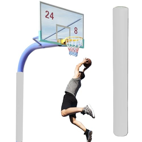 Basketballstangen Polster Basketball-Polsterung, 76 89 114 140 mm, Runde Kellerstangenabdeckung für Metallstangen, Dekoration, Schaumstoff-Garagenstangenpolsterung(White,219mm/8.6inch) von Minglez