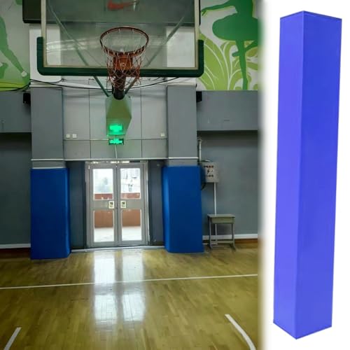 Basketballstangen Polster Dunkelblaue Polsterung für Basketballstangen, Quadratische Basketballstangenpolsterung für Sicherheit und Schutz, Ersatzpolsterbezug(H:72"/183cm,5x5in/13x13cm) von Minglez