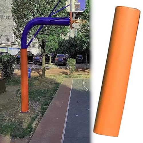 Basketballstangen Polster Robuste Basketball-Polster-Schutzpolster, Universell, Runde 13 15 20 23 25 cm Große Keller-Polsterpolster zum Austausch, Orangefarbener Schutz(H:71"/180cm,Dia:8.5"/22cm) von Minglez