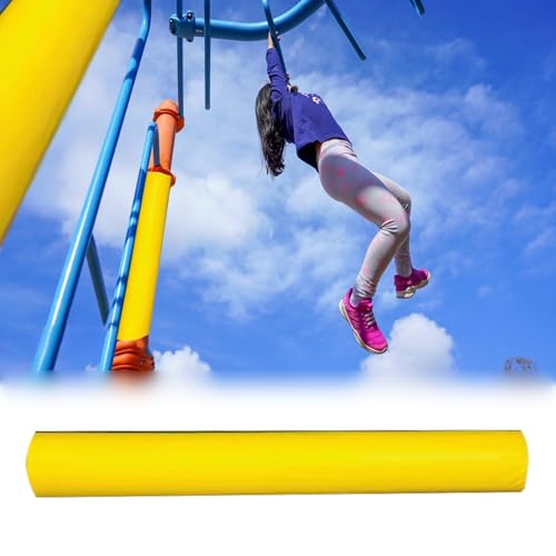 Basketballstangen Polster Runde Spielplatz-Polsterstangen (15 20 25 cm), Schutzpolster für Basketballkorbstangen im Freien zum Schutz/Zur Sicherheit, Gelbe(H:71"/180cm,Dia:3.5"/9cm) von Minglez