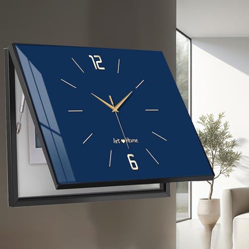 StromzäHlerabdeckung Dekorative Zählerkastenabdeckung zum Verstecken von Elektrokästen, Horizontale Sicherungskastenabdeckung mit Uhr, Schalttafeldeckel(Blue/A,70x50cm(27 1/2x19 3/4")) von Minglez