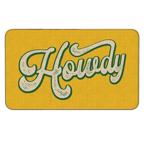 Mingnei Lustige Fußmatte mit Aufschrift "Howdy Howdy", Hot Pink, für Zuhause, Küche, Eingang, 76 x 43 cm, Willkommensmatte (gelb) von Mingnei