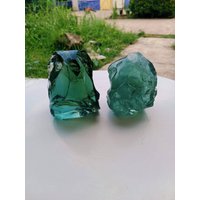2 Stück 1489 Gr Rohe Seltene Andara Kristall Grün Motiv von MingonCrystalShop
