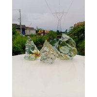 3 Stück 1030 Gr Raue Andara Kristallklar Und Gelbe Faser Innen Monatomisch Für Die Meditation von MingonCrystalShop