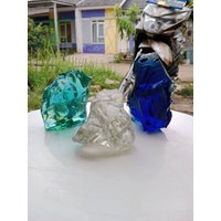 3 Stück 1625 G Grobe Andara Kristalle Einatomiger Mix in Farben Blau Meer, Türkis Grün Und Klar Weiss Zur Meditation von MingonCrystalShop