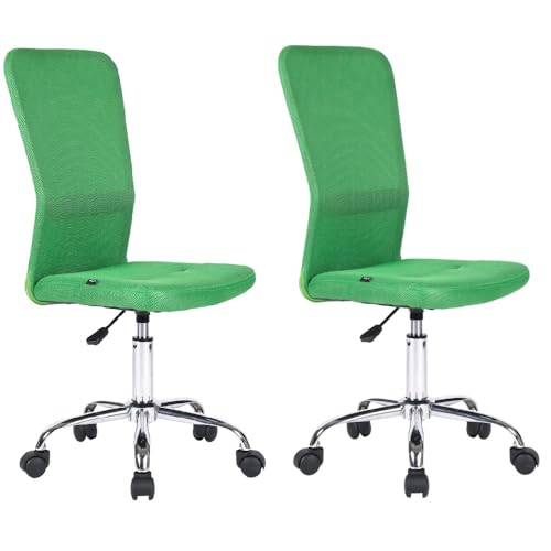 Mingone 2er-Set Bürostuhl Ergonomisch Schreibtischstuhl aus Mesh Höhenverstellbarer Drehstuhl 360° Drehbarer Computerstuhl mit Lendenwirbelstütze Belastbar bis 150kg, Grün von Mingone
