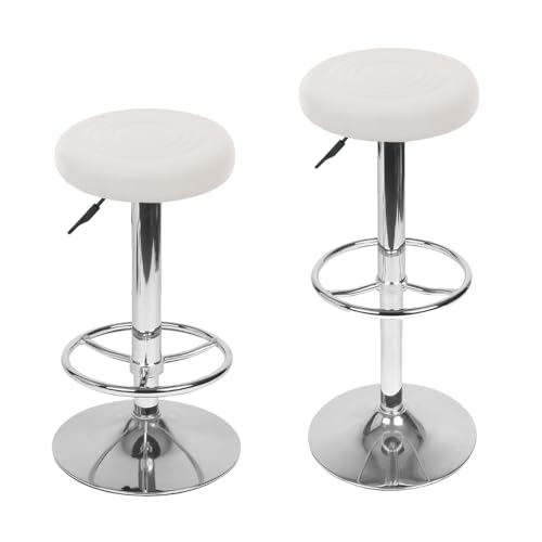 Mingone Barhocker 2er Set Barstuhl Höhenverstellbar Hocker mit Gepolsterte Sitzfläche 360° Drehbar Bürohocker Modern Arbeitshocker für Bar Bistro Café Küche, Weiß von Mingone