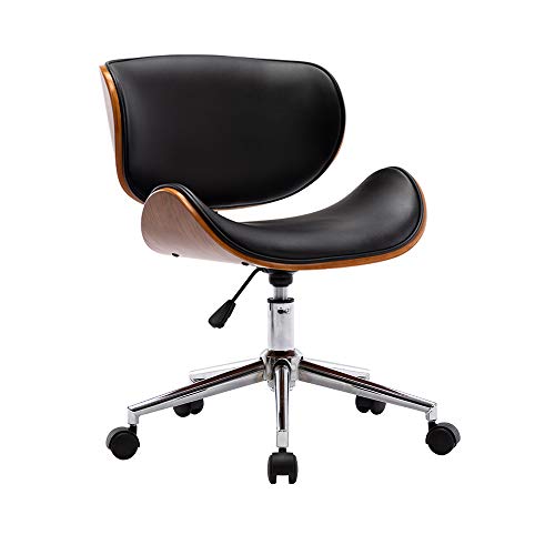 Mingone Bürostuhl Holz Computerstuhl Schreibtischstühle Drehstuhl 360° Höhenverstellbar Office Chair mit Rückenlehne，Schwarz bis 130kg von Mingone