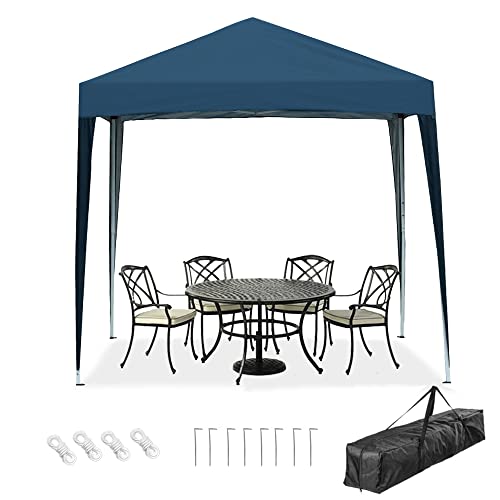 Mingone Pavillon 2x2m Wasserdicht Faltpavillon Gartenpavillon Pop Up Partyzelt Bierzelt Stabil Weidezelt UV Schutz 50+ ，Blau ohne 4 Seitenteilen von Mingone