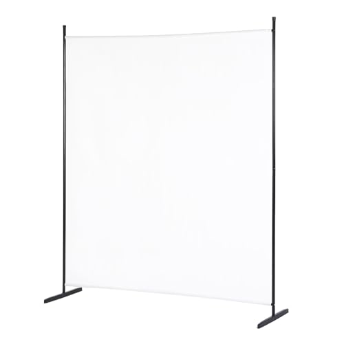 Mingone Raumteiler Trennwand Extralanger Paravent 1-TLG. Sichtschutz Faltbar mit Metallrahmen Polyester-Mischgewebe für Wohnzimmer, Schlafzimmer, Küche, Büro, Balkon, Garten, Weiß, 175x176cm von Mingone