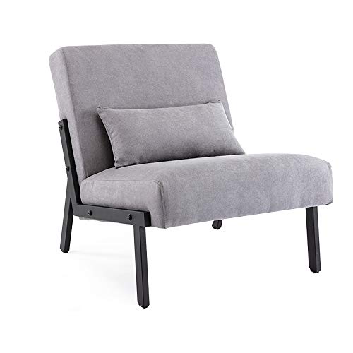 Mingone Sessel Einzelsofa Cocktailsessel Modern Loungesessel 1 Sitzer Polstersofa Leinen Stoff mit Schwarz Metallbeinen für Wohnzimmer Schlafzimmer bis 120kg,Taupe von Mingone