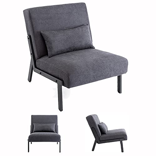 Mingone Sessel Lounge Modern Einzelsessel mit Rückenlehne Loungesessel Design Cocktailsessel Relax Sessel mit Kissen Bequemer Polstersessel für Wohnzimmer Schlafzimmer Balkon, Dunkelgrau von Mingone