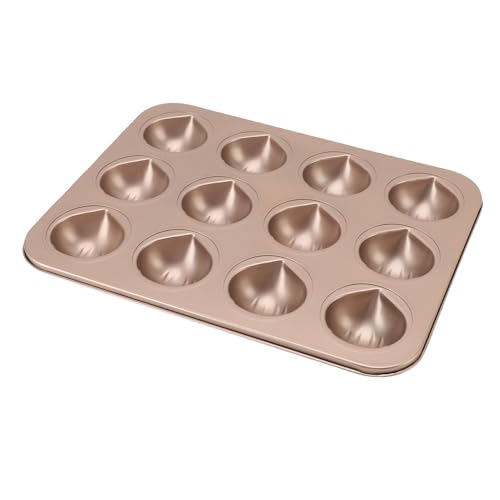 Mingzhe 12 Loch Kastanienförmige Muffin -Kuchenpfanne Antistick Kohlenstoffstahl Easy Säuberung Schokoladenpfanne für Puddings von Mingzhe