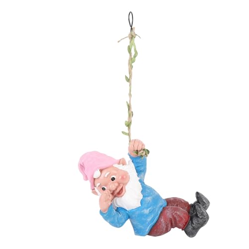 Mingzhe GNOME Figur Realistische Kletter Gartens Tatue mit Hängendem Zubehör (Blau) von Mingzhe