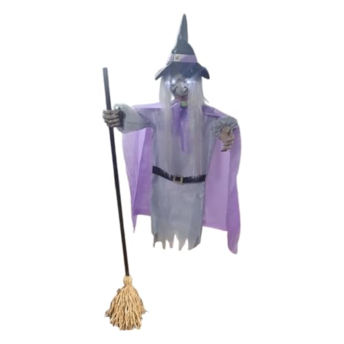 180cm Fliegende Hexe Halloween Dekoration, Animatronic Flying Witch mit besene, Leuchtenden Augen Und Horror Sound für Garten, Hof, Rasen, Draußen und Drinnen 180cm Fliegende Hexe Halloween Dekoration, Animatronic Flying Witch mit besene, Leuchtenden Augen Und Horror Sound für Garten, Hof, Rasen, Draußen und Drinnen von Minhaxue