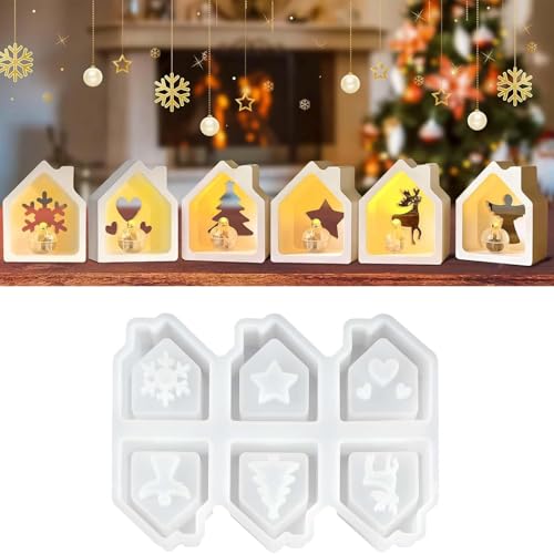 6 Stück Mini Haus Silikonformen Gießformen Weihnachten Häuser Gipsformen zum Gießen Silikon Haus Giessformen Kerzenhalter Weihnachten Deko Handwerk 6 Stück Mini Haus Silikonformen Gießformen Weihnachten Häuser Gipsformen zum Gießen Silikon Haus Giessformen Kerzenhalter Weihnachten Deko Handwerk von Minhaxue