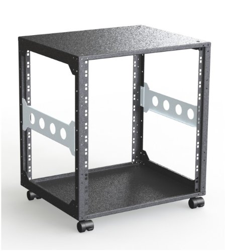 Rack Magic - 19" Mini Rack 12HE - 440mm Tiefe - Schwarz - 19 Zoll Serverschrank - 19" Studiorack - Open Frame Rack von Rack Magic