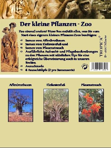 Mini-Gewächshaus - Pflanzen-Zoo - mit Samen vom Affenbrotbaum, Elefantenfuss und Pfauenstrauch von TROPICA