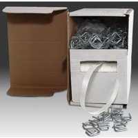 Polyester-Fadenstrukturband MINI-SET-WG40 inkl. Metallklemmen, 13 mm x 250 lfm., weiß von LINDER