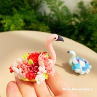 Weihnachten Flamingo Blumen, Paar Kunst, Kawaii Geschenk Liebhaber, Handgemachte Spielzeug, Geburtstag Sie, Einzigartige Blumen Mama von MiniClaySucculent