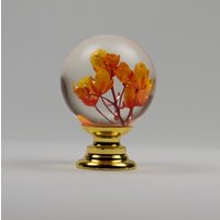 28mm Kugel Kommode Knäufe Mit Orange Und Gelber Echter Blume. Möbelknäufe Aus Resin.möbelknöpfe.möbelknöpfe von MiniEarthWonders