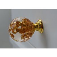 30mm Kugel Gold Flocken Knäufe, Möbelknöpfe, Einzigartige Möbelknäufe, Goldknäufe von MiniEarthWonders