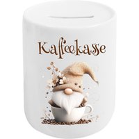 Keramik-Spardose "Kaffeekasse" Mit Wichtel-Motiv, Kaffeekasse Für Die Praxis, Büro. Geschenkidee von MiniGeschenk